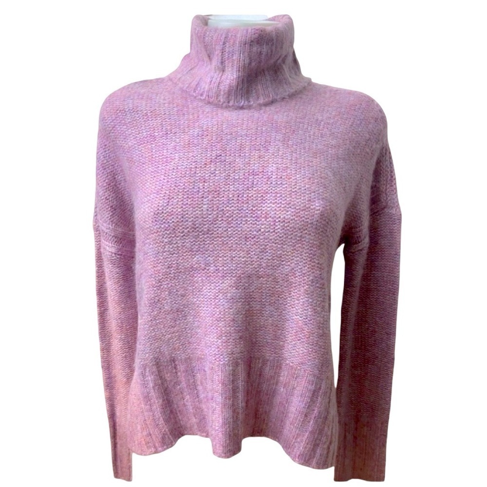 𝅺Marled Reunited Clothing Women’s Knit Turtle Neck Pink Purple Sweater Size XS